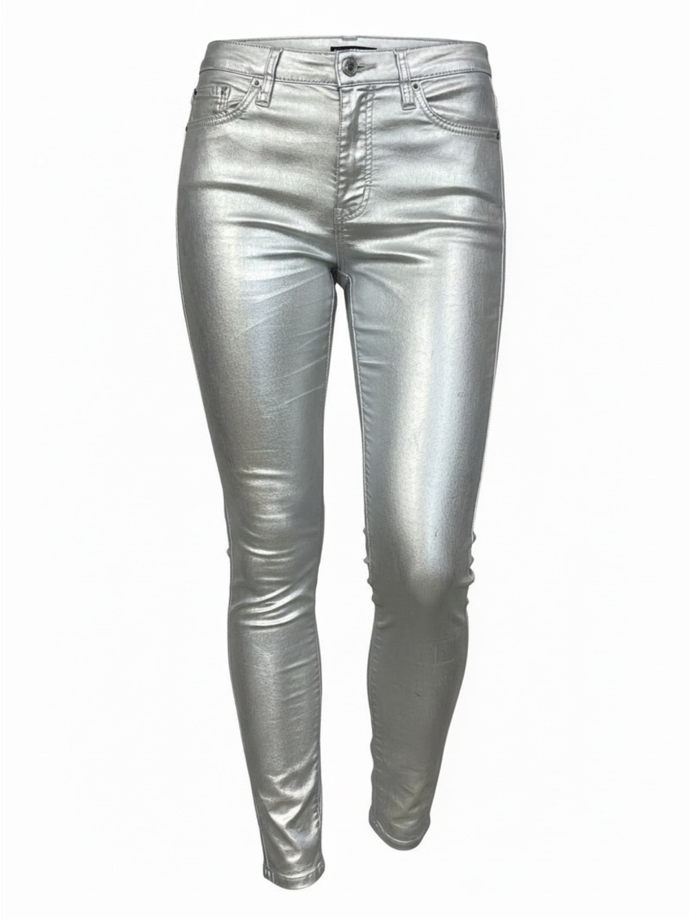 Metallic Liquid Silver Skinny pant/jean